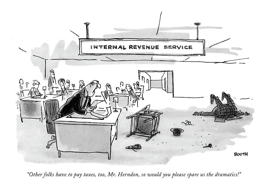 Cartoon drawing about taxes