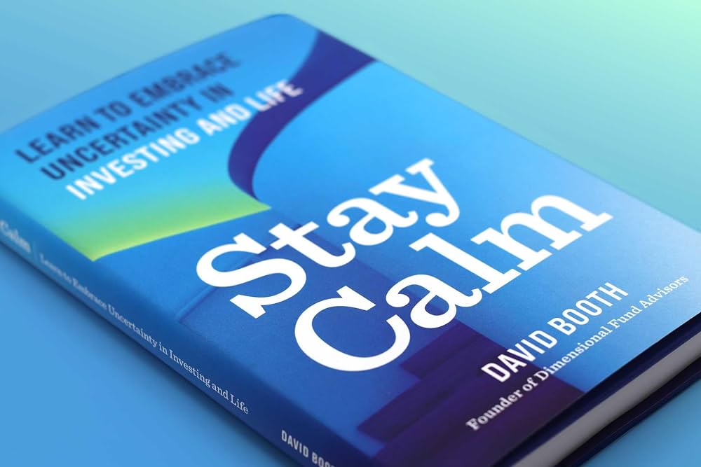 a photo of a book with the words stay calm on it